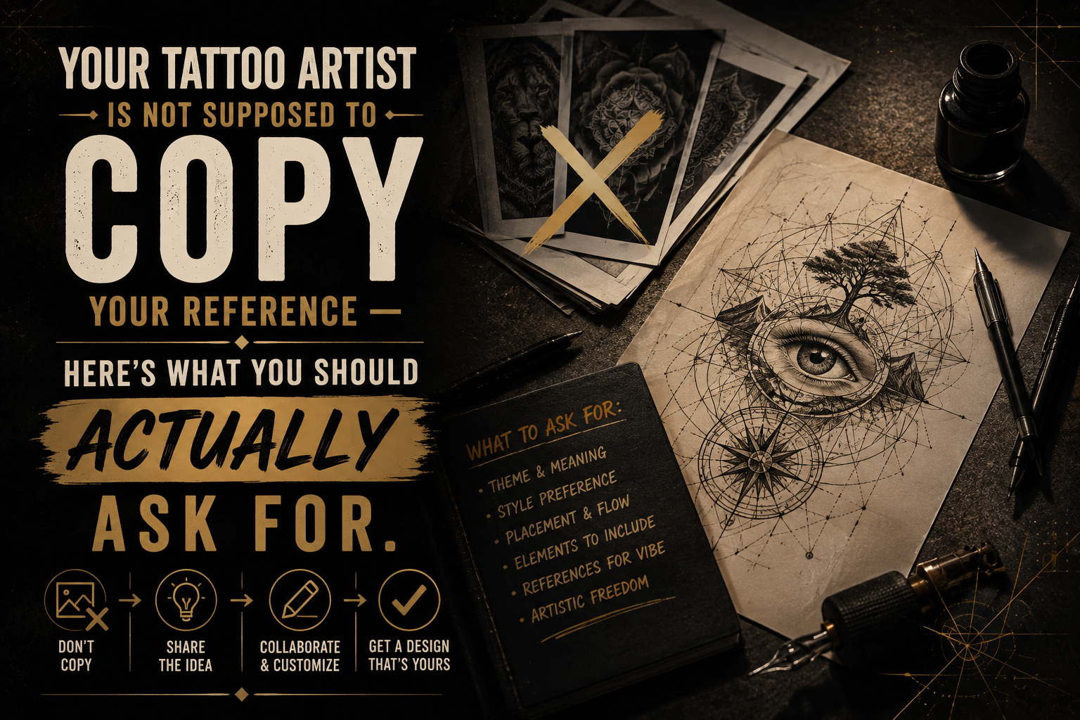 Your Tattoo Artist Is Not Supposed to Copy Your Reference — Here's What You Should Actually Ask For