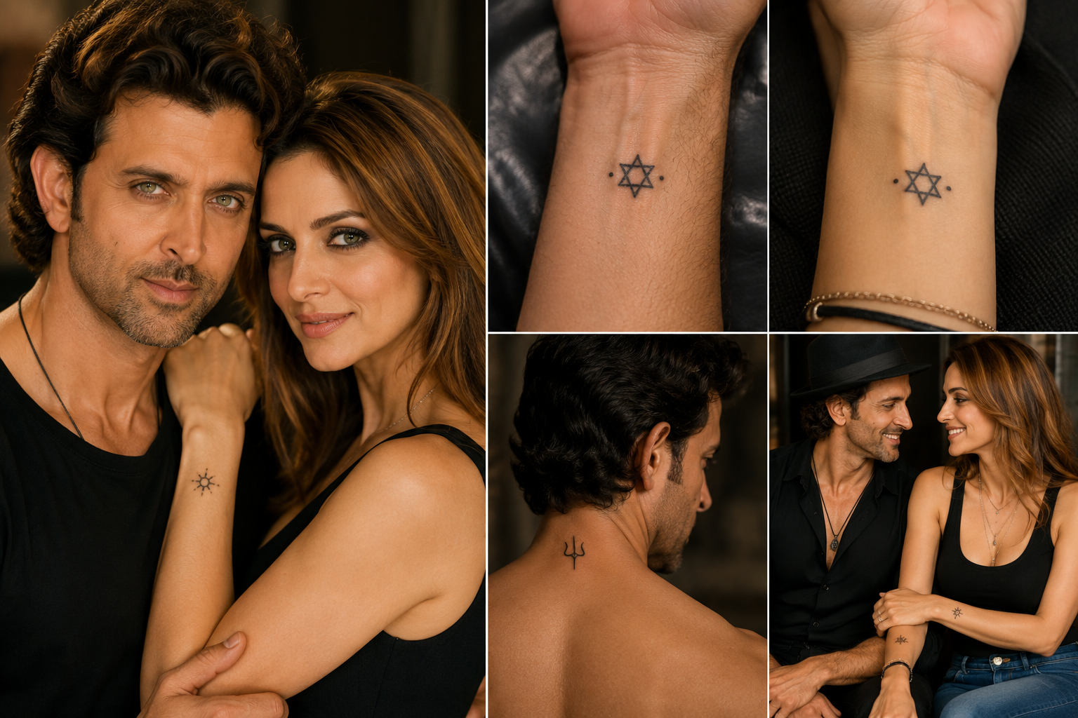 Hrithik Roshan and Sussanne Khan with matching couple tattoos