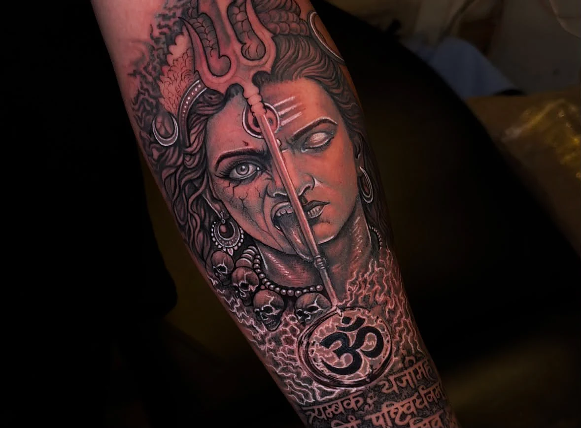 A new tattoo with redness and swelling