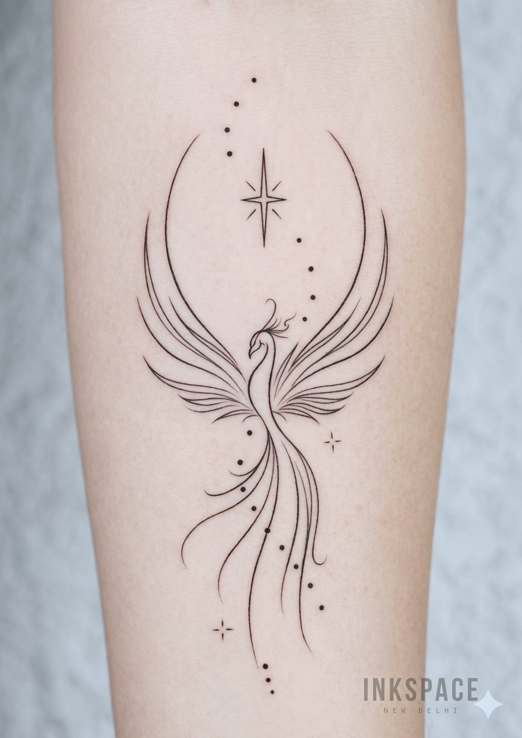 Realistic phoenix tattoo art by Chetan Salhotra