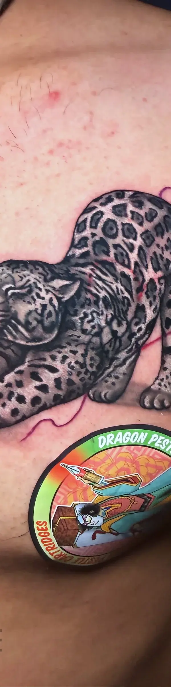 Realistic cheetah cover up tattoo on arm