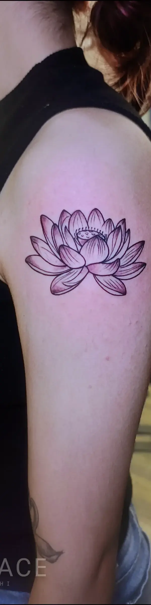 minimal fine line lotus tattoo design