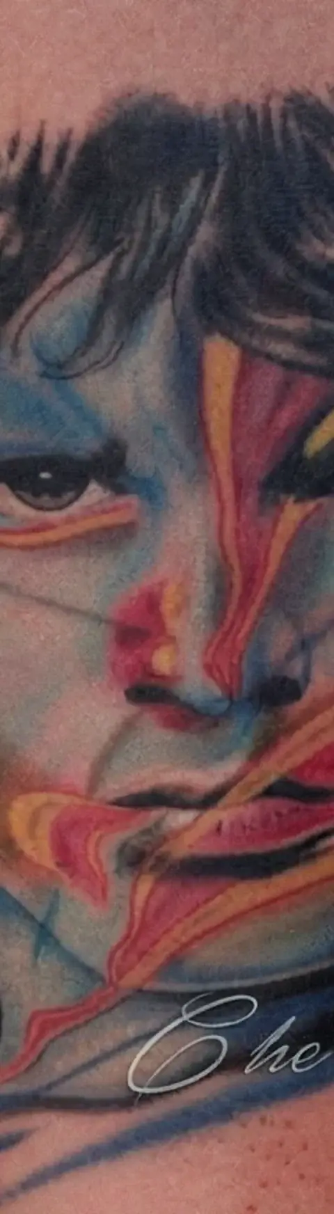 realism Jim Morrison portrait tattoo on forearm