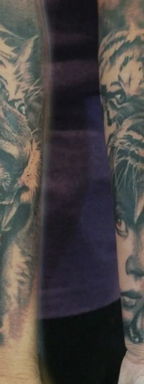 realism tiger skin head tattoo